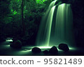 Tropical jungles of Southeast Asia in august. Digital illustration background. 95821489