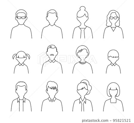 人/家庭上身圖標 人/家庭上身圖標 95821521
