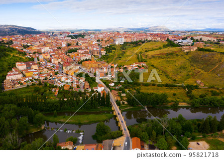 Aerial view on the city Soria. Spain Aerial view on the city Soria. Spain 95821718