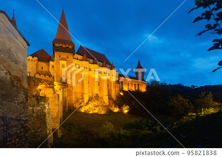 Image of Corvin Castle on the sunset 95821838