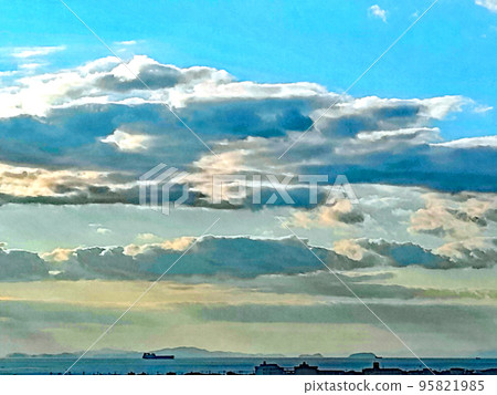 瀨戶內海“Harimanada Afternoon”水彩風格 瀨戶內海“Harimanada Afternoon”水彩風格 95821985