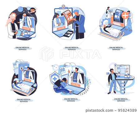 Online medical services website and mobile applications, get professional medical consultations metaphor 95824389