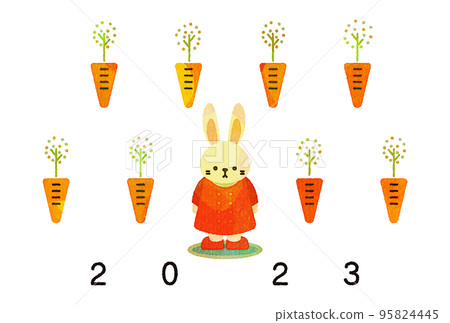 新年賀卡模板 2023 兔年 新年賀卡模板 2023 兔年 95824445