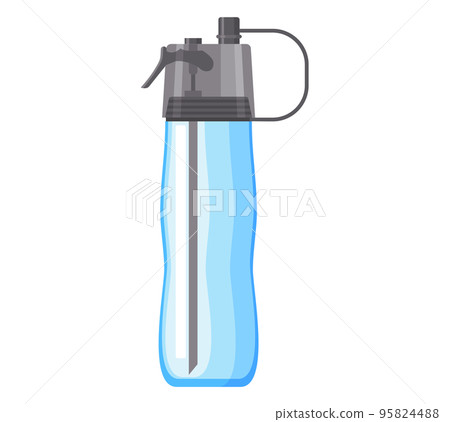 Sport water bottle. Isolated plastic fitness bottle. Bike flask blank mockup, reusable container Sport water bottle. Isolated plastic fitness bottle. Bike flask blank mockup, reusable container 95824488