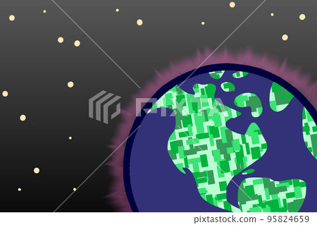 Destruction of the ozone layer earth illustration Destruction of the ozone layer earth illustration 95824659