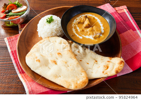 咖哩雞黃油咖哩雞咖哩飯馕 95824964