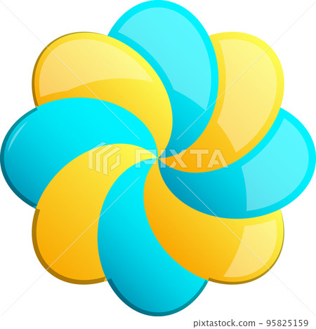 Abstract eight petal flower logo illustration in trendy and minimal style 95825159