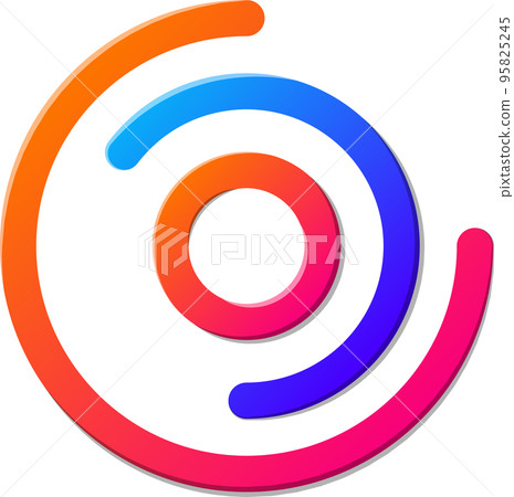 Abstract overlapping circle logo illustration in trendy and minimal style 95825245