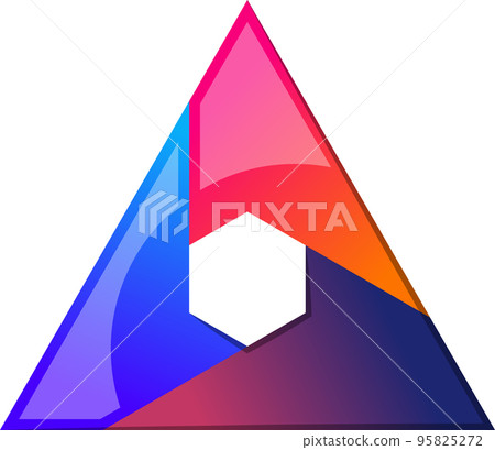 Abstract pyramid triangle logo illustration in trendy and minimal style Abstract pyramid triangle logo illustration in trendy and minimal style 95825272