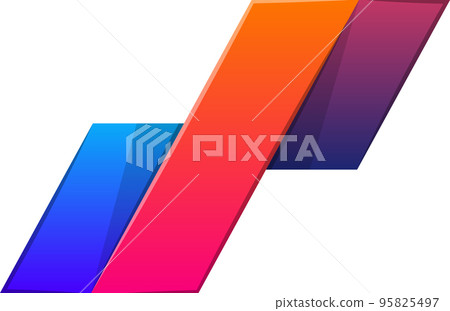 Abstract three lines logo illustration in trendy and minimal style 95825497