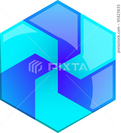 Abstract hexagon logo illustration in trendy and minimal style Abstract hexagon logo illustration in trendy and minimal style 95825635