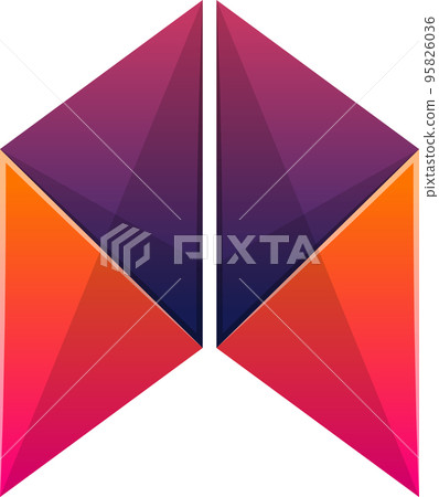 Abstract wing logo illustration in trendy and minimal style 95826036