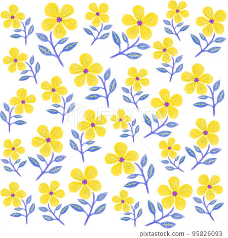 黃色花朵圖案插畫 五瓣黃色花朵插畫 亮黃色花朵插畫 黃色花朵圖案插畫 五瓣黃色花朵插畫 亮黃色花朵插畫 95826093