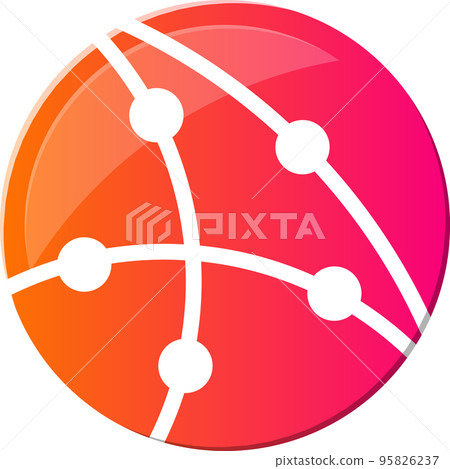 Abstract circle logo and circuit board illustration in trendy and minimal style 95826237