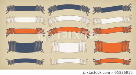 帶有復古設計的水平標籤集。 95826933