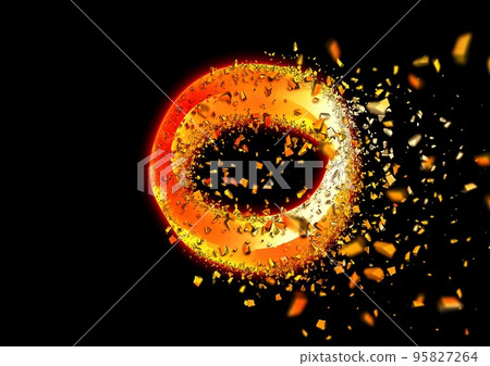 爆炸火焰環的 3d 插圖 爆炸火焰環的 3d 插圖 95827264