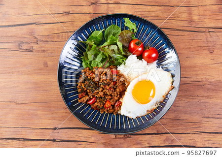 Gaprao Rice Thai Cuisine Stir-Fried Chicken with Basil 95827697