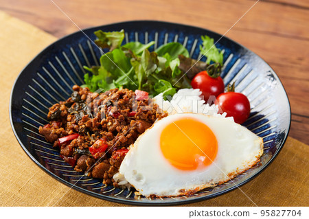 Gaprao Rice Thai Cuisine Stir-Fried Chicken with Basil Gaprao Rice Thai Cuisine Stir-Fried Chicken with Basil 95827704