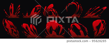 Blood splash, vfx game video animation effect, set Blood splash, vfx game video animation effect, set 95828285