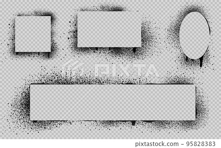 Black paint spray frames, grunge stencil templates 95828383