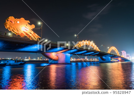 Dragon Bridge, a tourist attraction in Da Nang, a city in central Vietnam 95828947