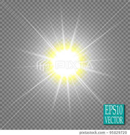 Glow light effect. Star burst with sparkles. Golden glowing lights Glow light effect. Star burst with sparkles. Golden glowing lights 95829720