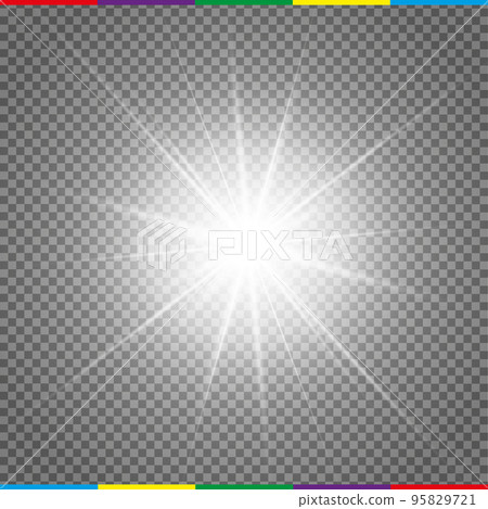 Glow light effect. Star burst with sparkles. Golden glowing lights 95829721