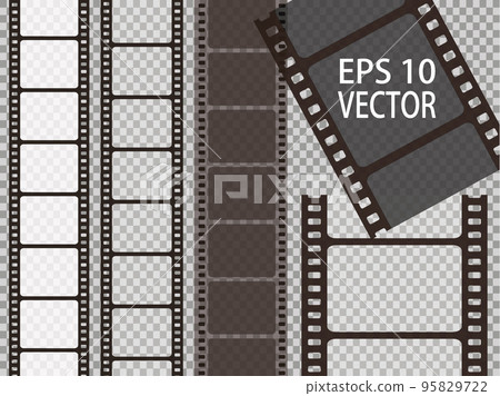 Set of vector film strip isolated on transparent background 95829722