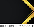 Luxury black background and metallic gold line design. 95829901