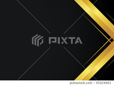 Luxury black background and metallic gold line design. 95829901