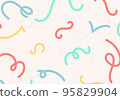 Abstract line curve design pastel color. 95829904