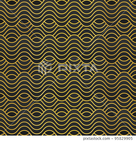 Black and gold wave design banner. Black and gold wave design banner. 95829905