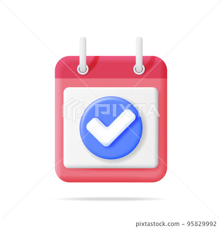 3D Paper Spiral Wall Calendar Isolated 95829992