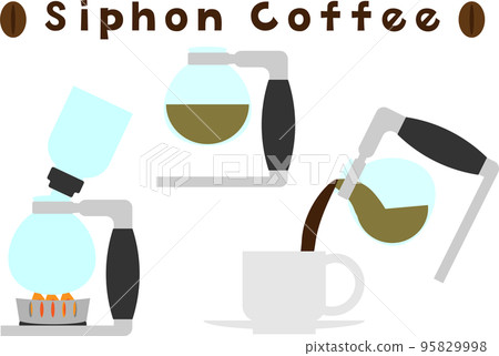 Siphon coffee illustration set 95829998