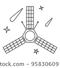 Black and white communication satellite in space 95830609