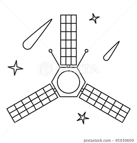 Black and white communication satellite in space Black and white communication satellite in space 95830609