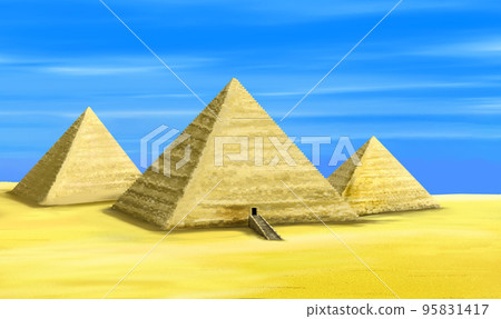 Great pyramids in Egypt illustration 95831417