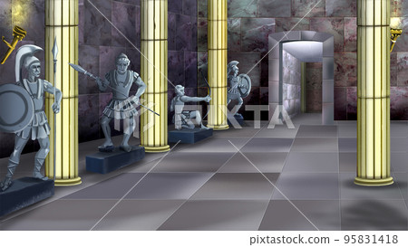Interior of an ancient palace illustration Interior of an ancient palace illustration 95831418