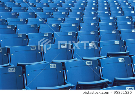 Empty plastic seats in a stadium Empty plastic seats in a stadium 95831520