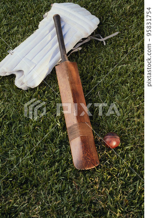 Cricket ball and bat 95831754