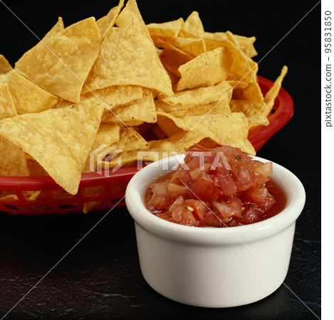 Nachos with sauce Nachos with sauce 95831850