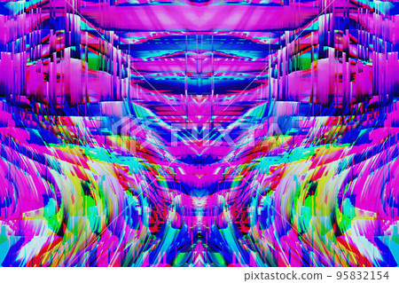 Motion Glitch Multicolored Distorted textured psychedelic zebra background 95832154