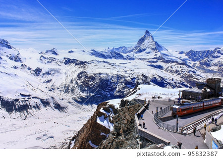 The Matterhorn seen from above the Gornergrat station in April 95832387