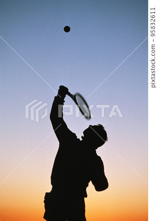 Tennis player on the field 95832611