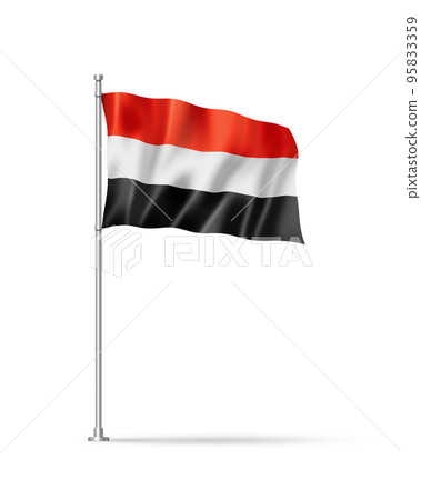 Yemen flag isolated on white 95833359