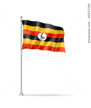 Uganda flag isolated on white Uganda flag isolated on white 95833384