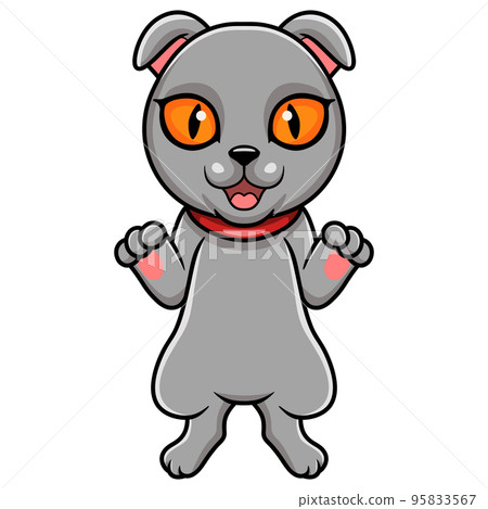 Cute scottish fold cat cartoon 95833567