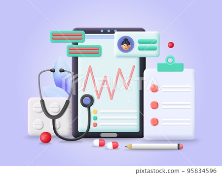 Medicine online mobile health care service vector Medicine online mobile health care service vector 95834596