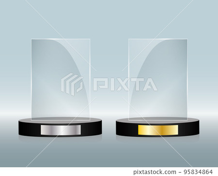 Empty glass award isolated, transparent trophy template. Vector element, eps10 Empty glass award isolated, transparent trophy template. Vector element, eps10 95834864