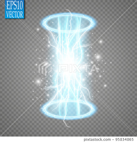 Magic fantasy portal. Futuristic teleport. Light effect. Blue candles rays of a night scene with sparks on a transparent background. Empty light effect of the podium. Disco club dancefloor. Magic fantasy portal. Futuristic teleport. Light effect. Blue candles rays of a night scene with sparks on a transparent background. Empty light effect of the podium. Disco club dancefloor. 95834865